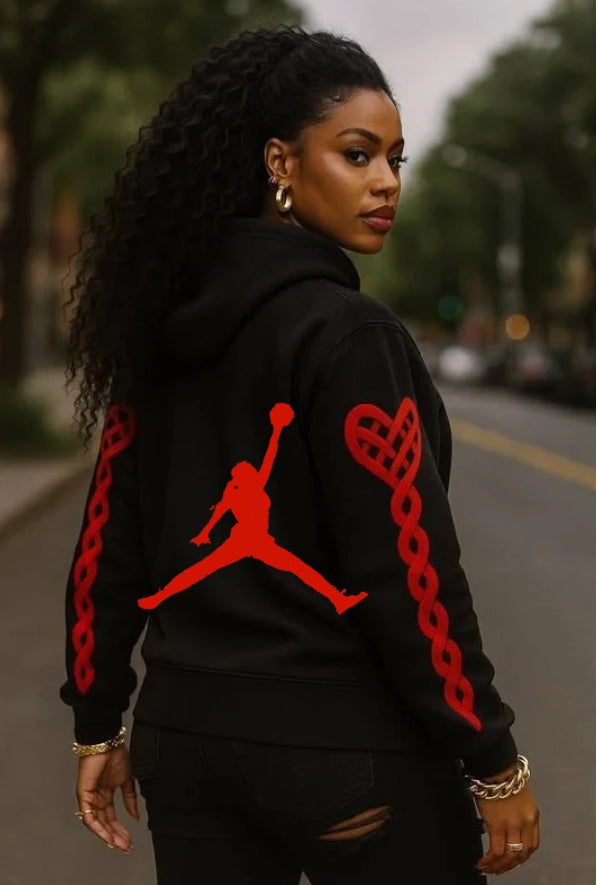 Retro Heartbeat Hoodie Red 2.0