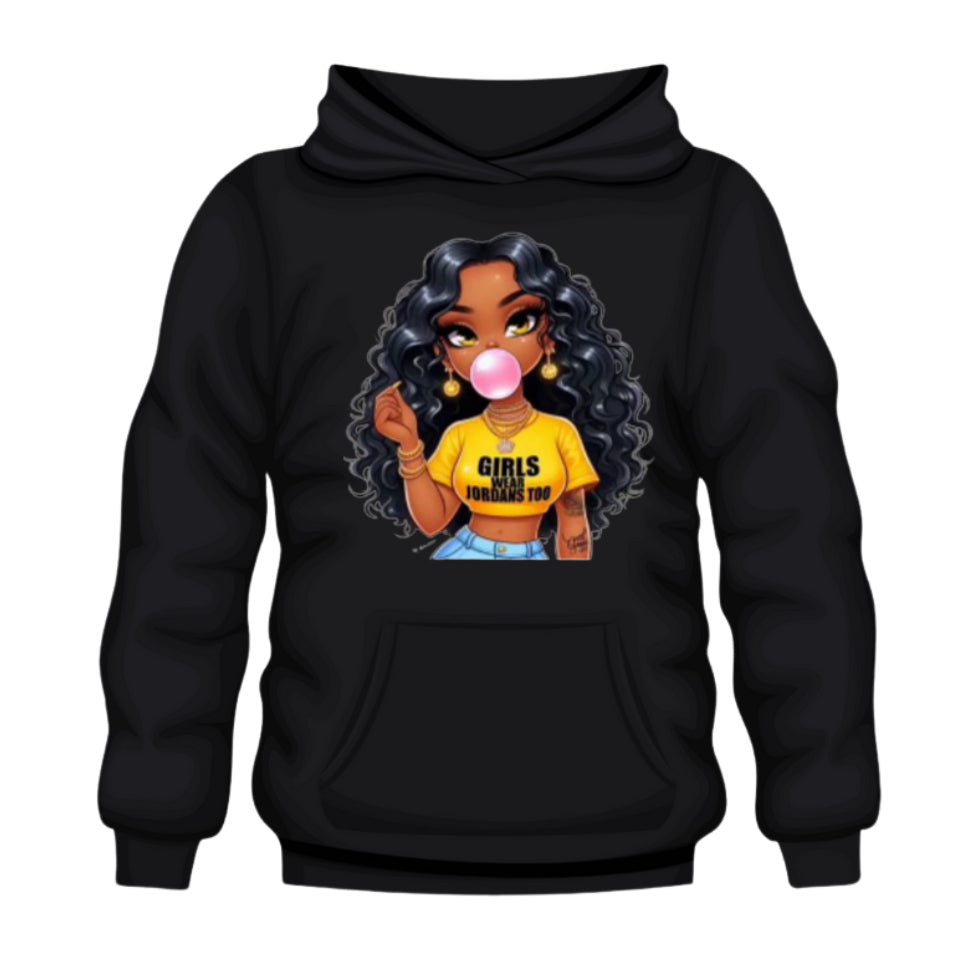 Yellow Bubble Gum Girl GWJT Hoodie
