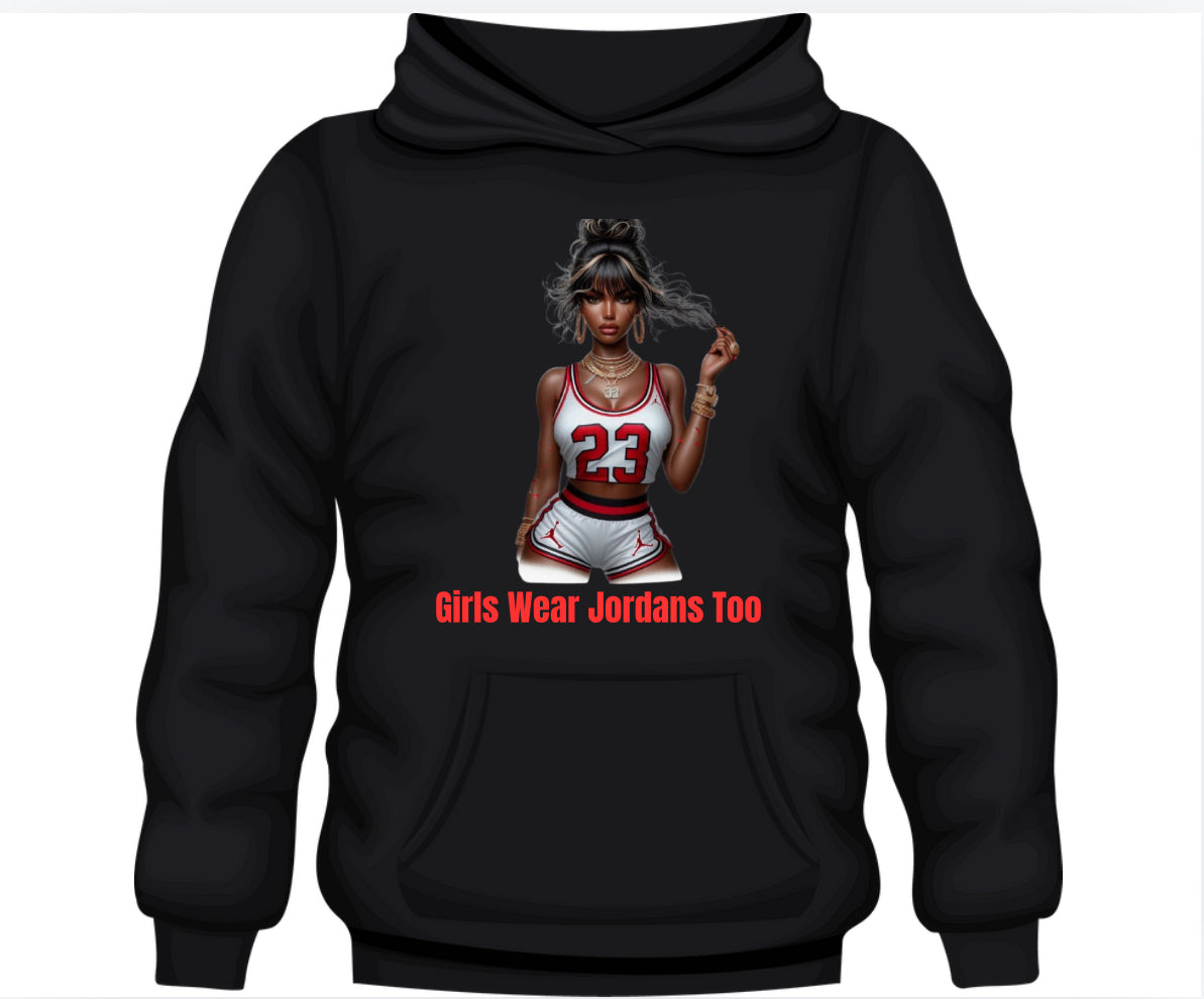 Black, White and Red GWJT Girl Hoodie