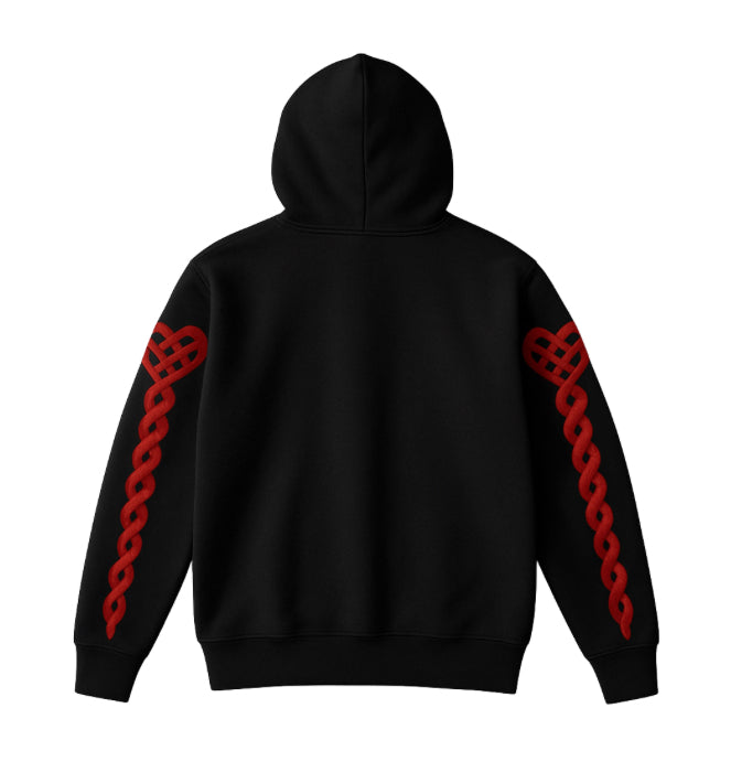 Retro Heartbeat Hoodie Red