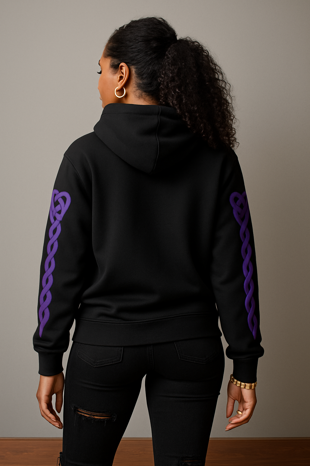 Retro Heartbeat Hoodie Purple