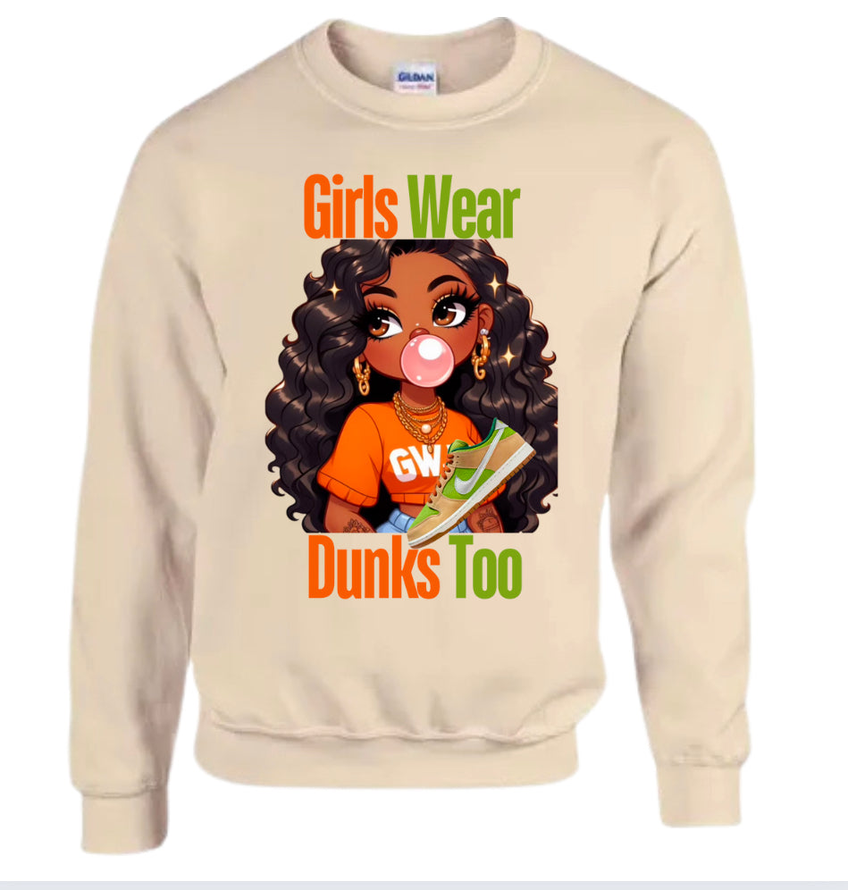 GWDT Orange Bubble Gum Girl Crewneck