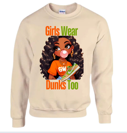 GWDT Orange Bubble Gum Girl Crewneck