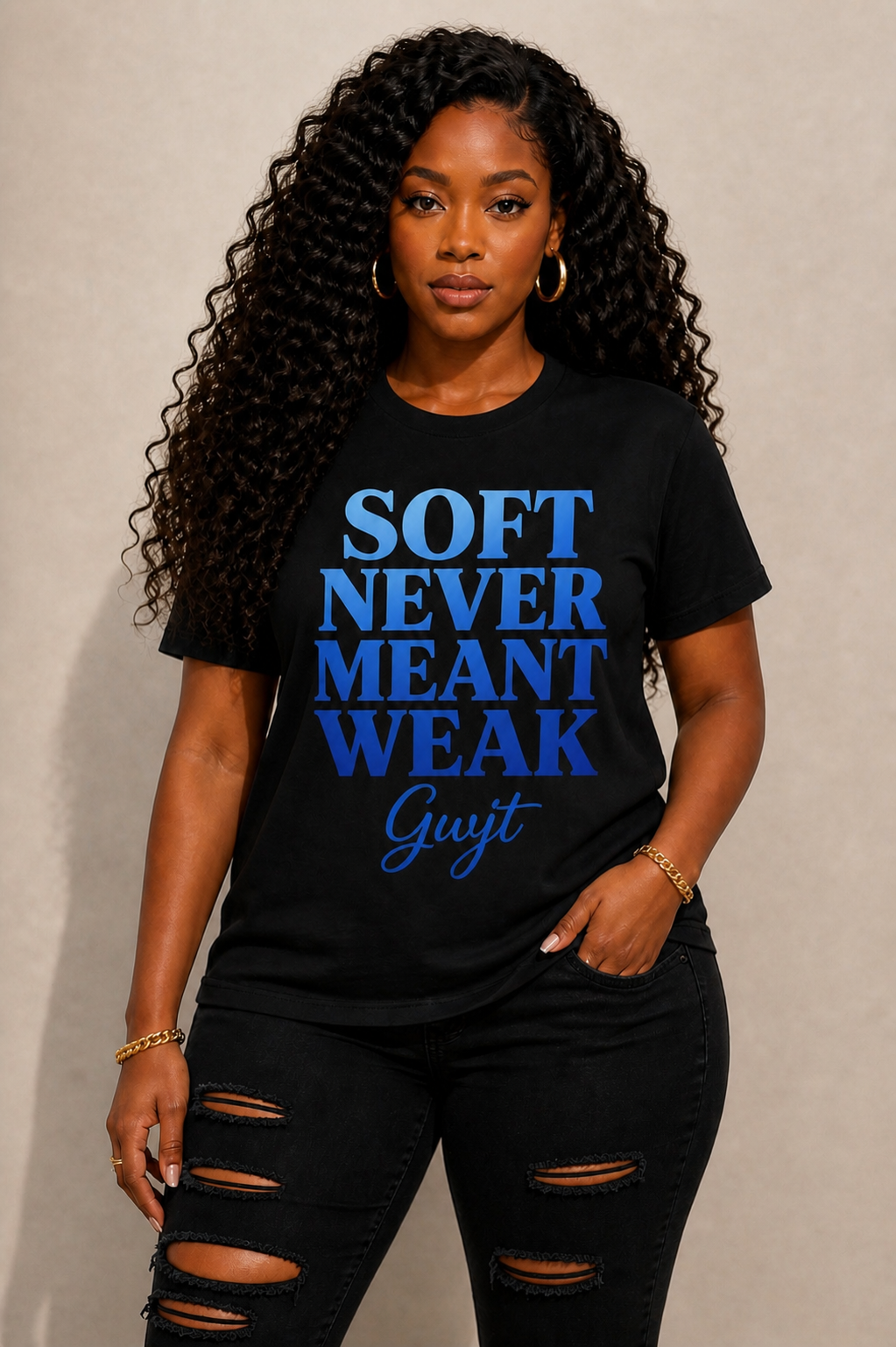 Black Soft Never Meant Weak Tee