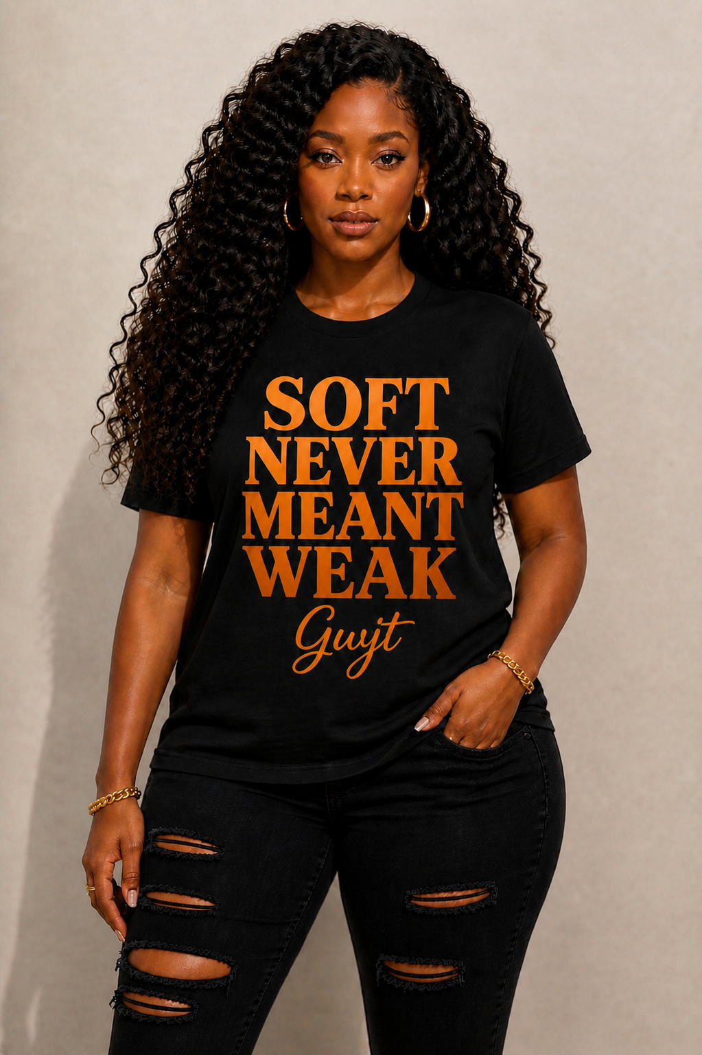 Black Soft Never Meant Weak Tee