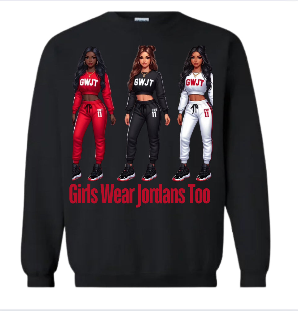 3 Black, White and Red Girls GWJT Sweatshirt