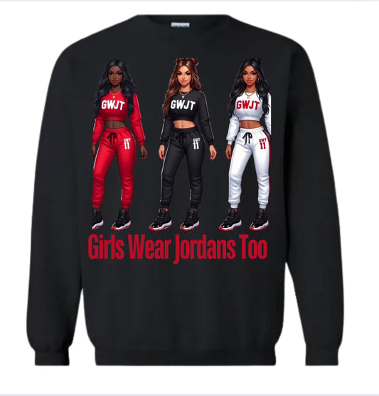 3 Black, White and Red Girls GWJT Sweatshirt