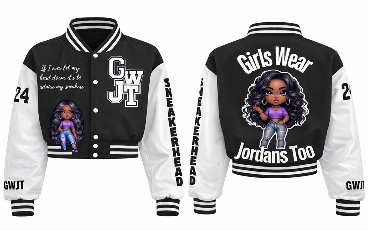 PRE ORDER- Crop Sneakerhead Royalty Varsity Jacket