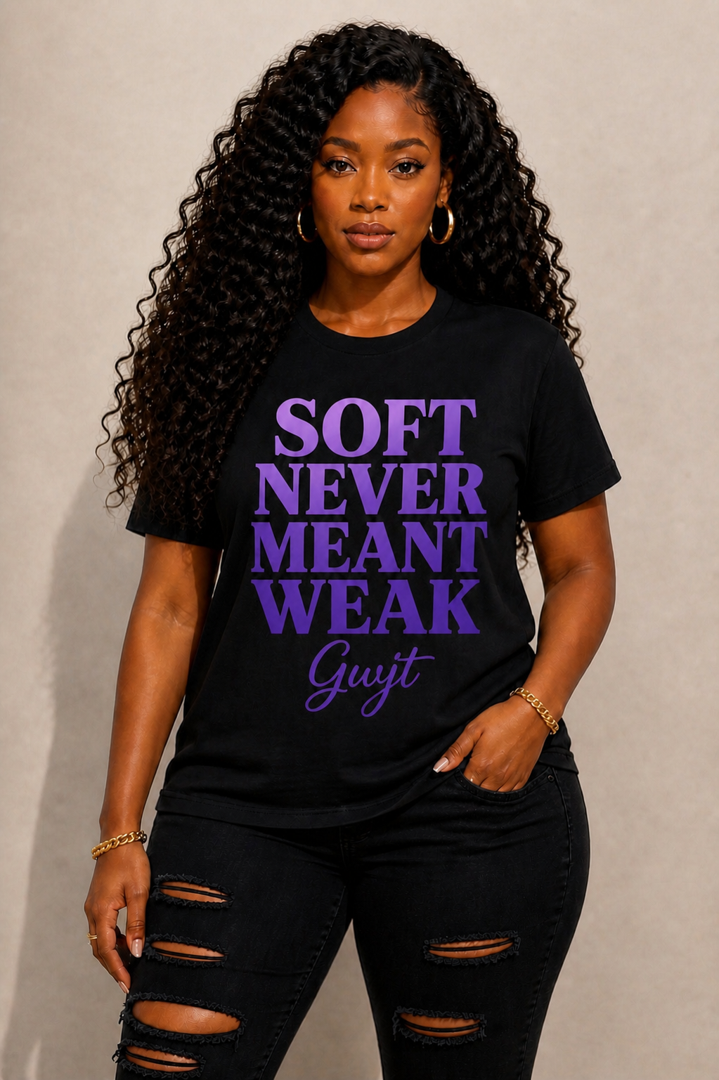 Black Soft Never Meant Weak Tee