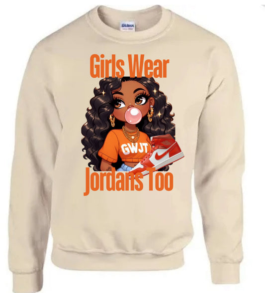 GWJT Orange Bubble Gum Girl Crewneck