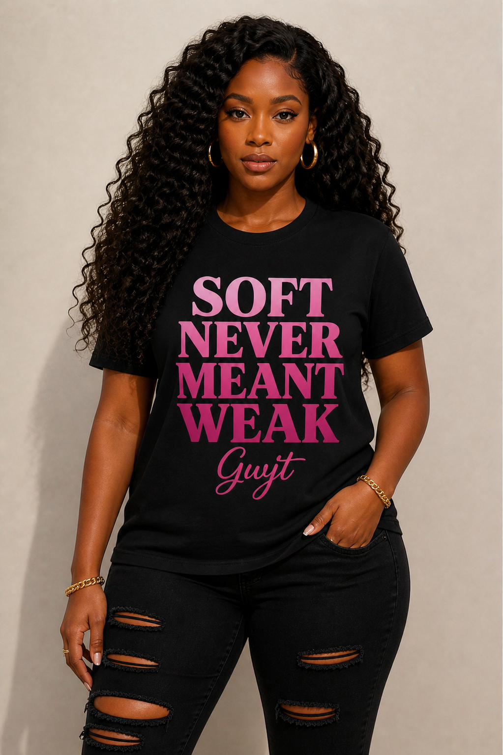 Black Soft Never Meant Weak Tee
