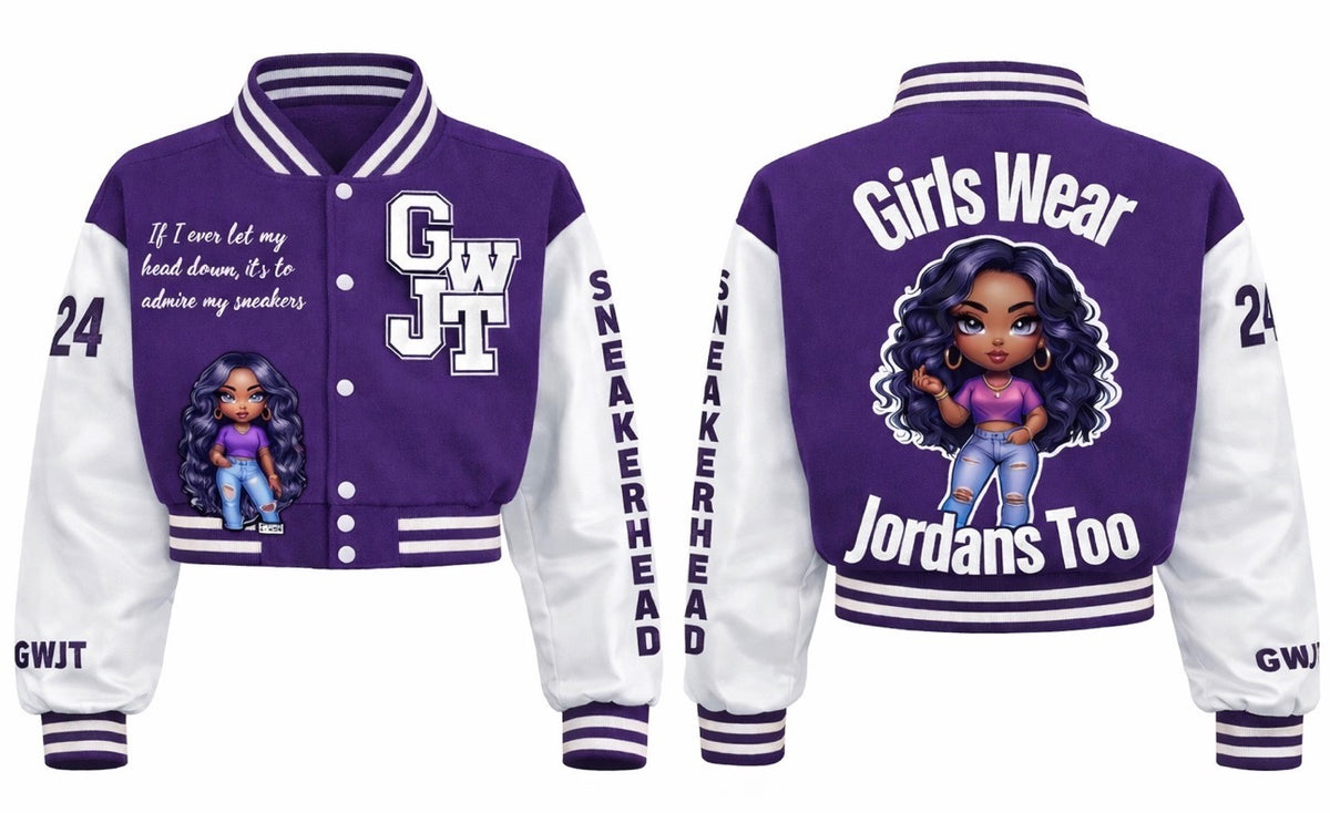 PRE ORDER- Crop Sneakerhead Royalty Varsity Jacket