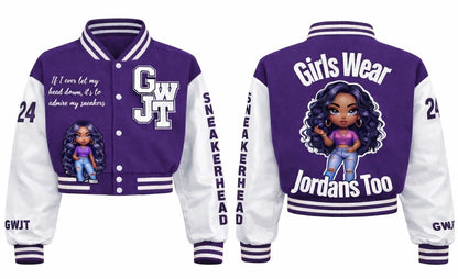 PRE ORDER- Crop Sneakerhead Royalty Varsity Jacket