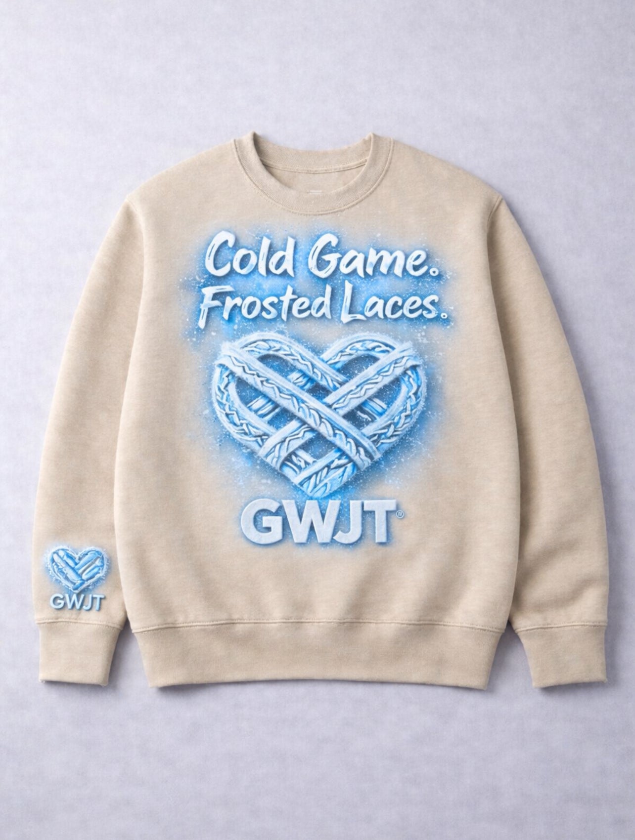 Cold Game. Frosted Laces. Sweatshirt – Psychic Blue 1s Edition