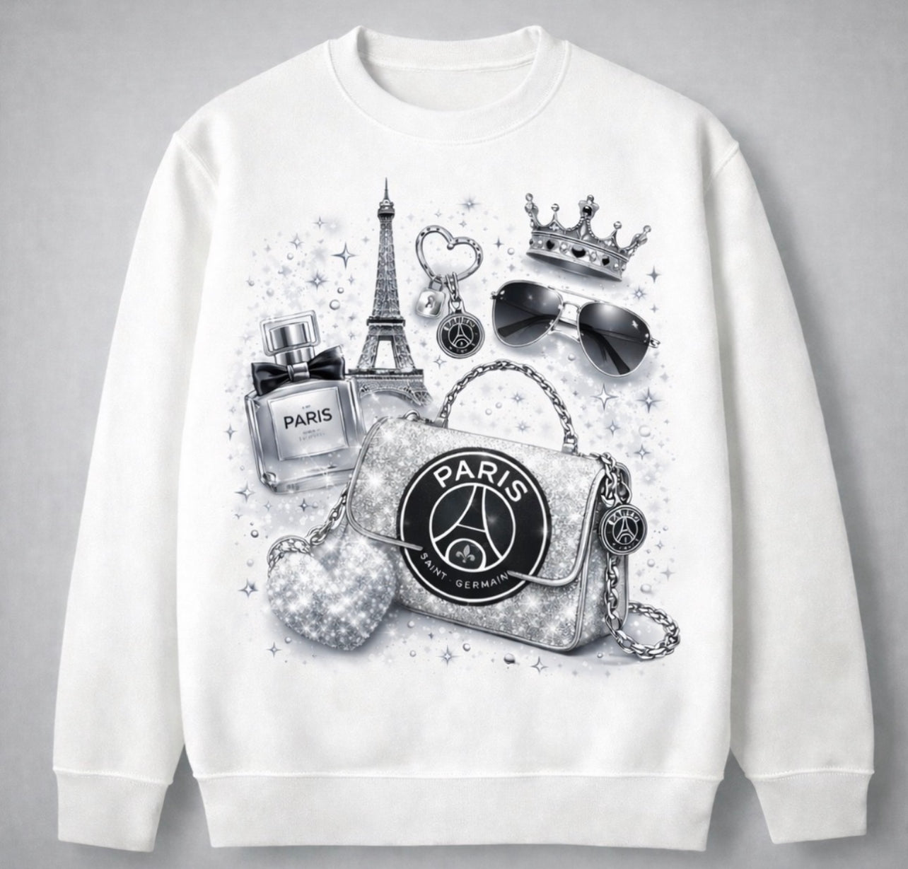 Paris Luxe” Sweatshirt – Metallic Silver 6 Edition