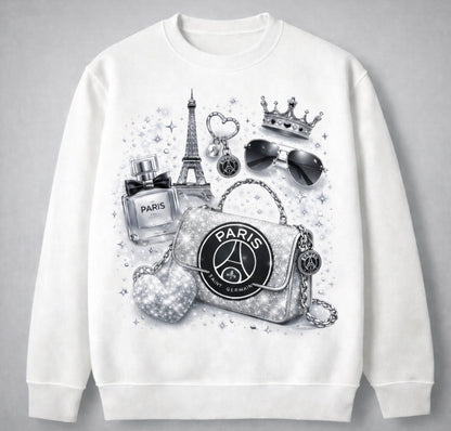 Paris Luxe” Sweatshirt – Metallic Silver 6 Edition