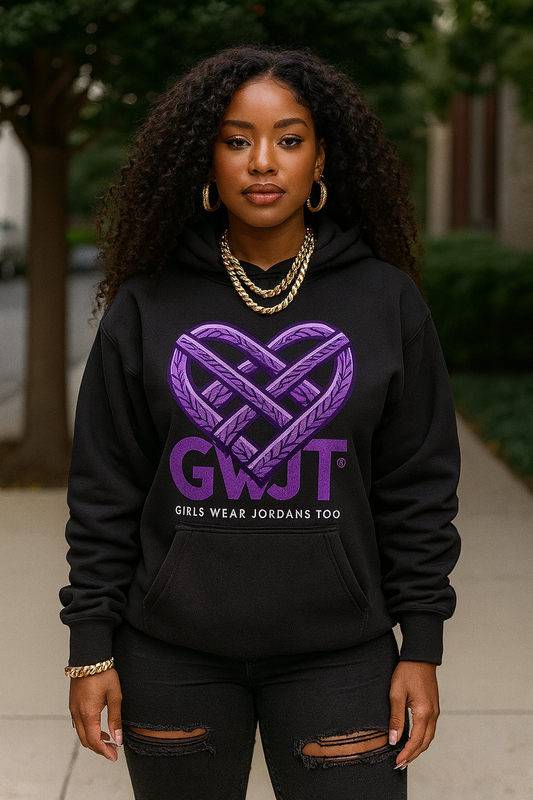 Retro Heartbeat Hoodie Purple