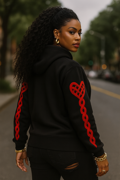 Retro Heartbeat Hoodie Red