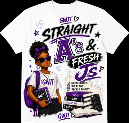 Straight A’s & Fresh J’s Kids Tee
