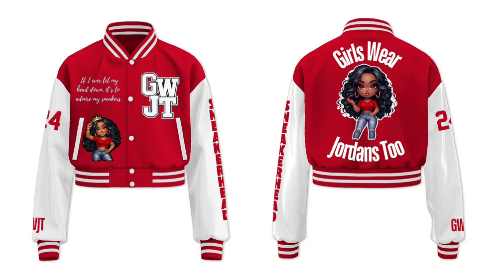 PRE ORDER- Crop Sneakerhead Royalty Varsity Jacket