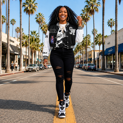 PRE ORDER- Crop Sneakerhead Royalty Varsity Jacket