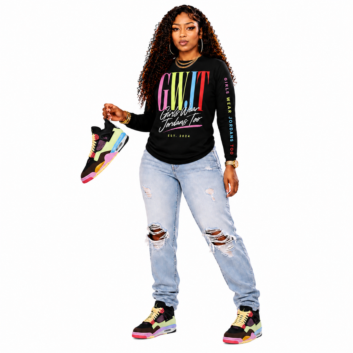 Color Outside the Lines Long Sleeve Tee