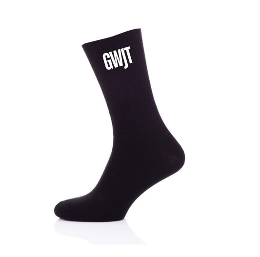 GWJT accessories including Step Bold Socks and Mini Flex Keychain