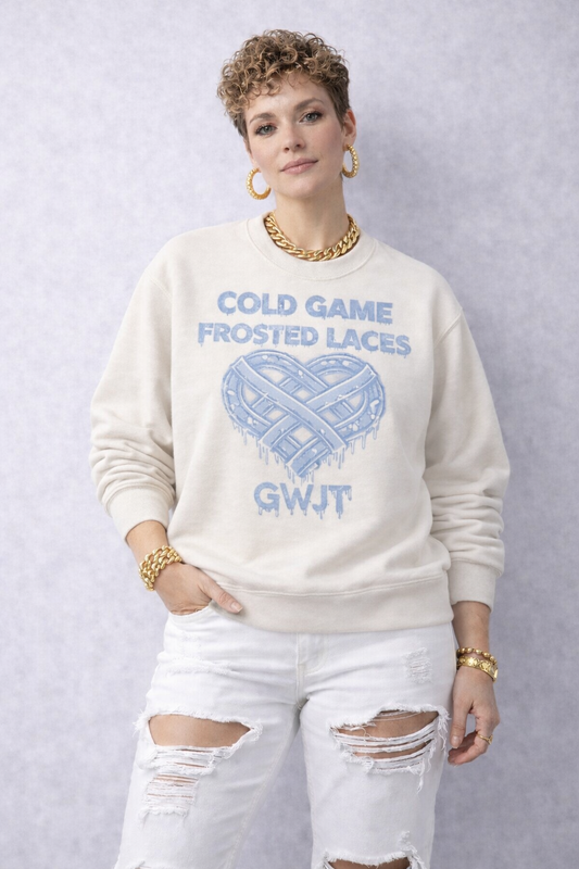 Cold Game. Frosted Laces. Sweatshirt – Psychic Blue 1s Edition